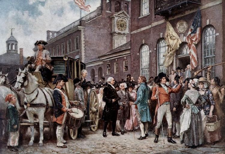unknow artist Washington s Inaugration at Philadelphia oil painting image